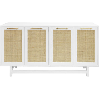 Macon Four Door Cabinet by Worlds Away. Made from hardwood solids, mdf, caning, metal in a cottage & farmhouse style.