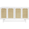 Matte White Lacquer, Natural Caning & Brass Hardware
