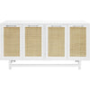 Matte White Lacquer, Natural Caning & Nickel Hardware