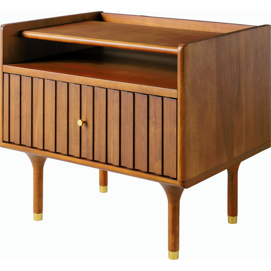 Madri Nightstand - 526092 by Surya in top: brown, base: brown and stainedrawstainedstained. Made from poplar, manufactured wood, rubber wood in a transitional style.