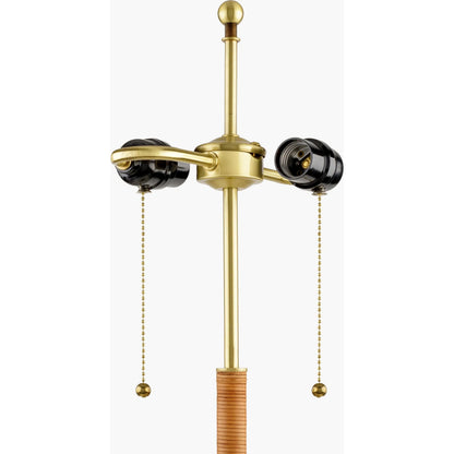 Magda Accent Table Lamp - 537751 by Livabliss in body: metallic - brass, base: metallic - brass, shade: white, cord: translucent and platedplated. Made from iron, linen, polystyrene in a modern style.