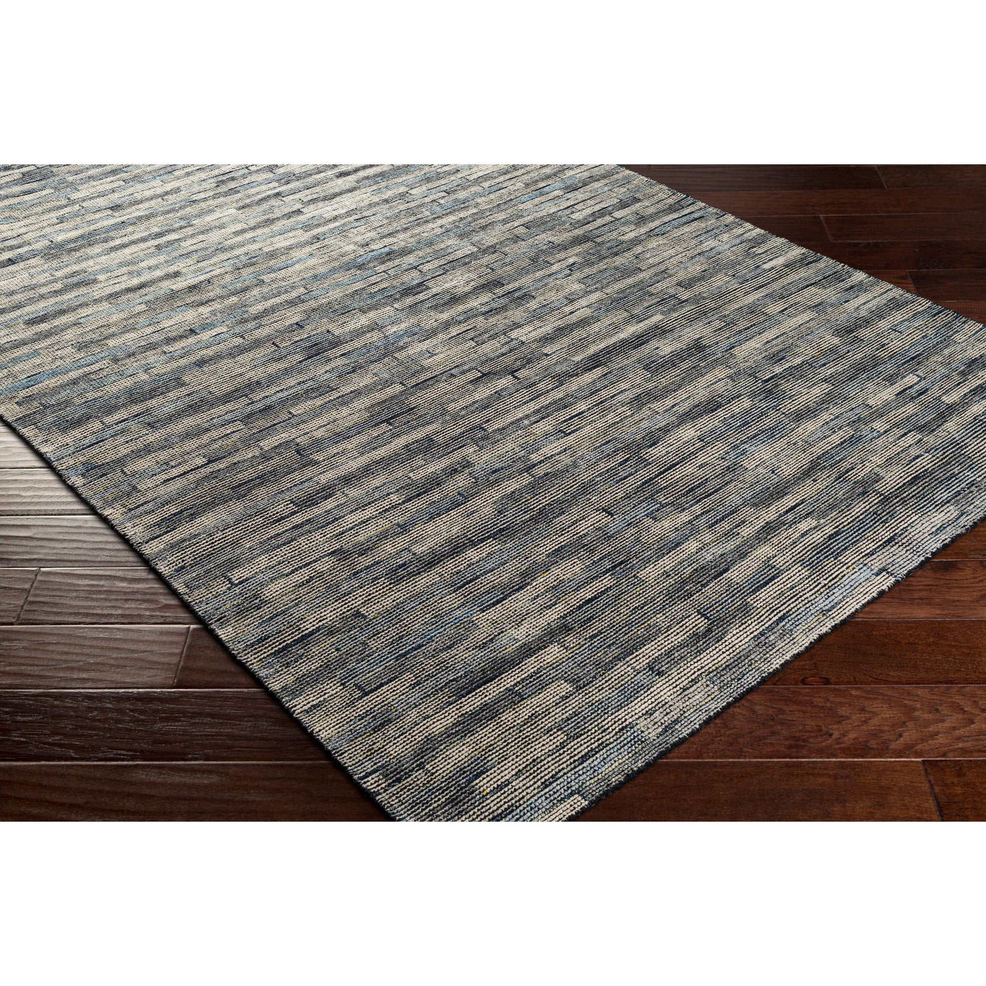 Malaga Rug - 26055 by Surya in ink blue, denim, light sage, light olive. Made from 90% wool, 10% polyester in a unique style.