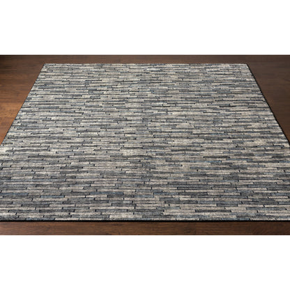 Malaga Rug - 26055 by Surya in ink blue, denim, light sage, light olive. Made from 90% wool, 10% polyester in a unique style.