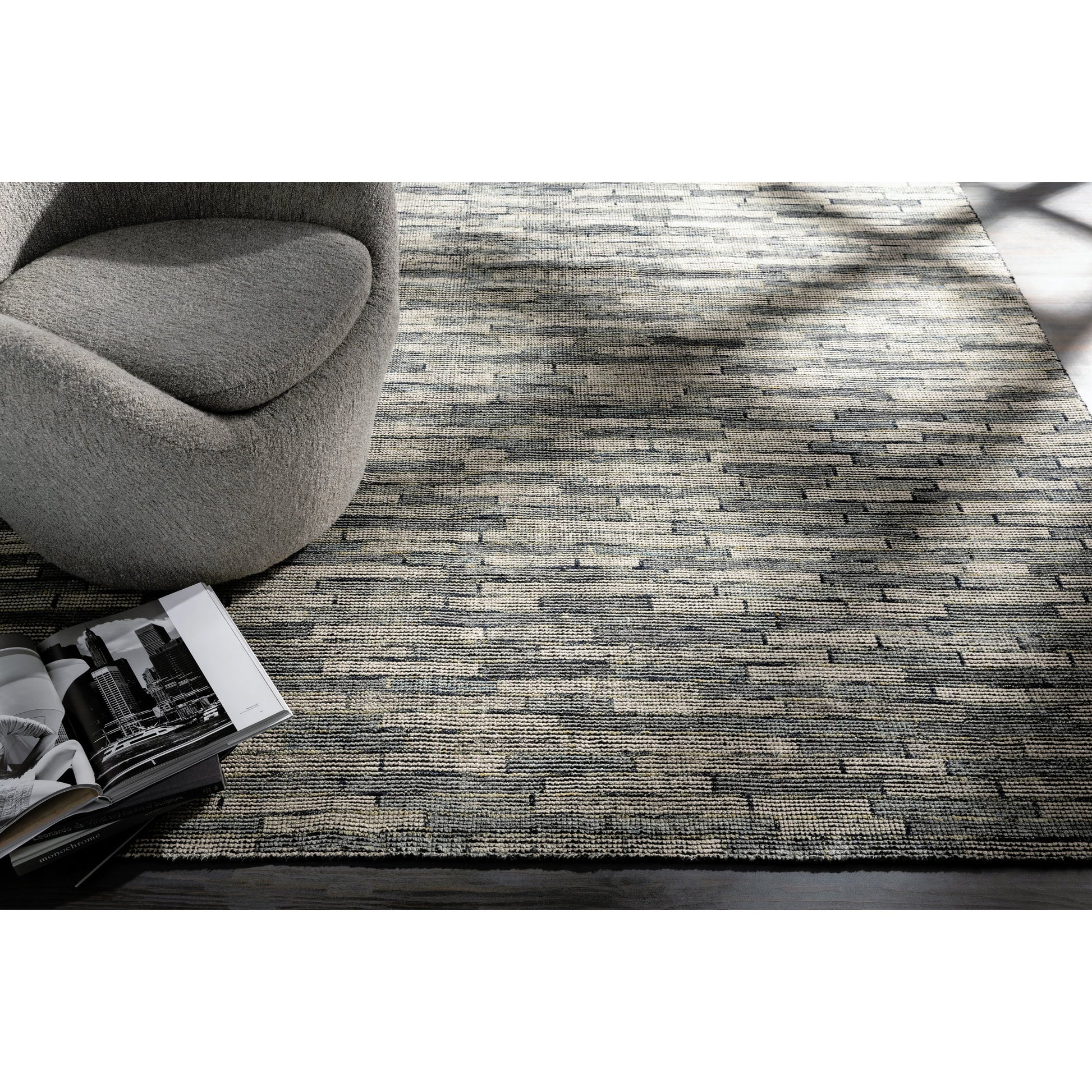 Malaga Rug - 26055 by Surya in ink blue, denim, light sage, light olive. Made from 90% wool, 10% polyester in a unique style.