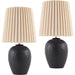 Mako Accent Table Lamp (Set of 2) by Livabliss in painted. Made from ceramic, linen, polyester in a modern style.