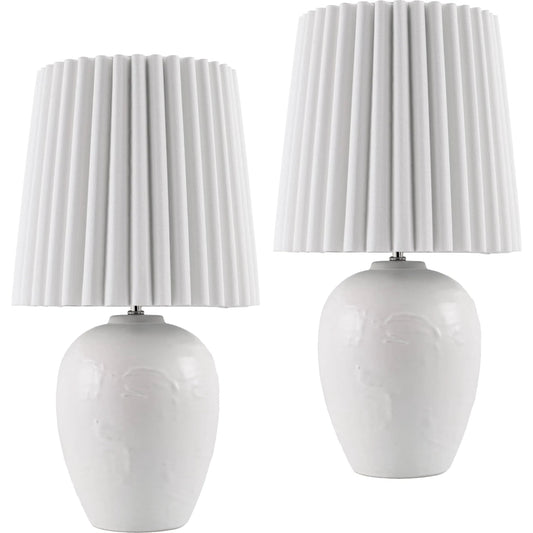 Mako Accent Table Lamp by Livabliss in painted. Made from ceramic, linen, polyester in a unique style.