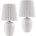 Mako Accent Table Lamp (Set of 2) by Livabliss in painted. Made from ceramic, linen, polyester in a modern style.