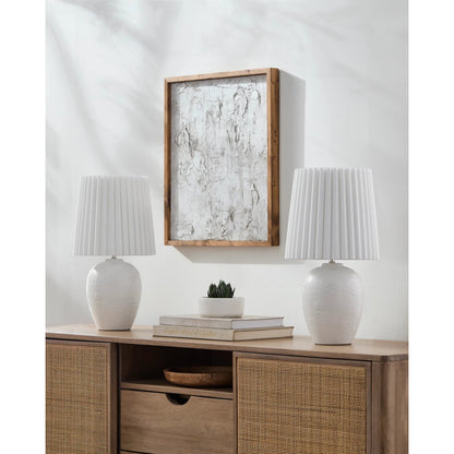 Mako Accent Table Lamp (Set of 2) by Livabliss in painted. Made from ceramic, linen, polyester in a modern style.