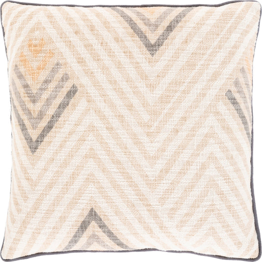 Mila Pillow - 32974 by Surya in tan, charcoal, burnt orange, ivory. Made from 97% cotton, 3% viscose, 100% cotton in a eclectic & global style.