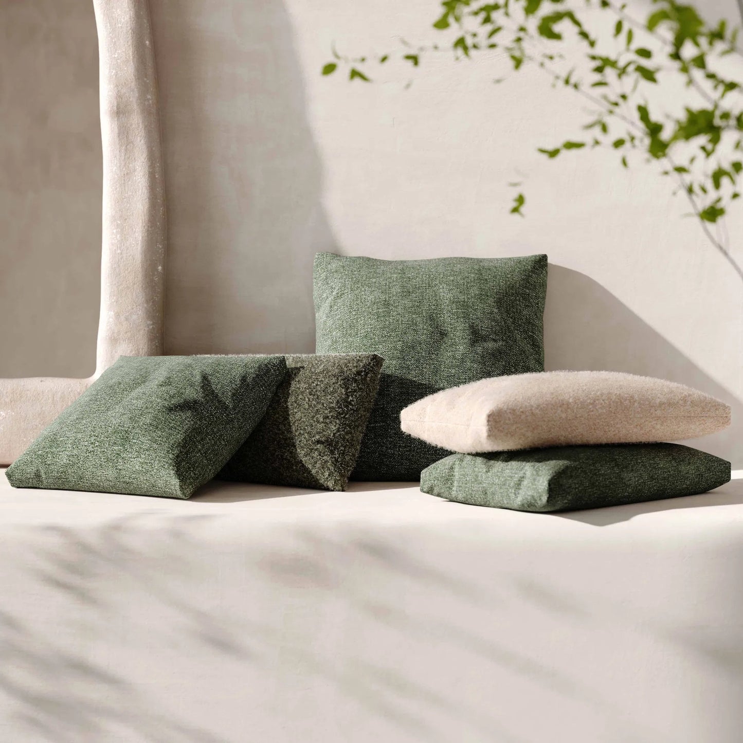 004 SI-2356317 | Lifestyle | Malolo Basketweave Rectangular Vegan-Down Pillow by TOV Furniture in green. Made from chenille in a transitional style.