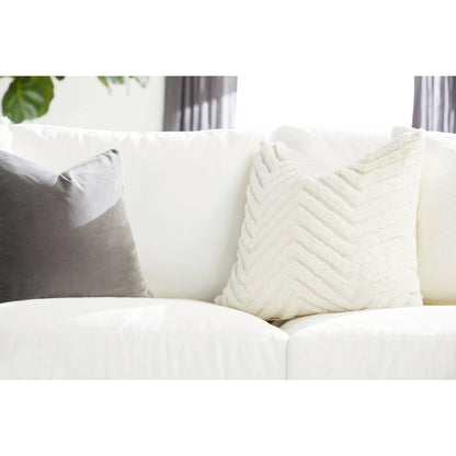 Manhattan Sofa by Essentials For Living in livesmart peyton-pearl, natural gray oak. Made from solid oak wood, mdf, plywood, 98% polyester, 2% nylon fabric, foam, feather in a coastal style.