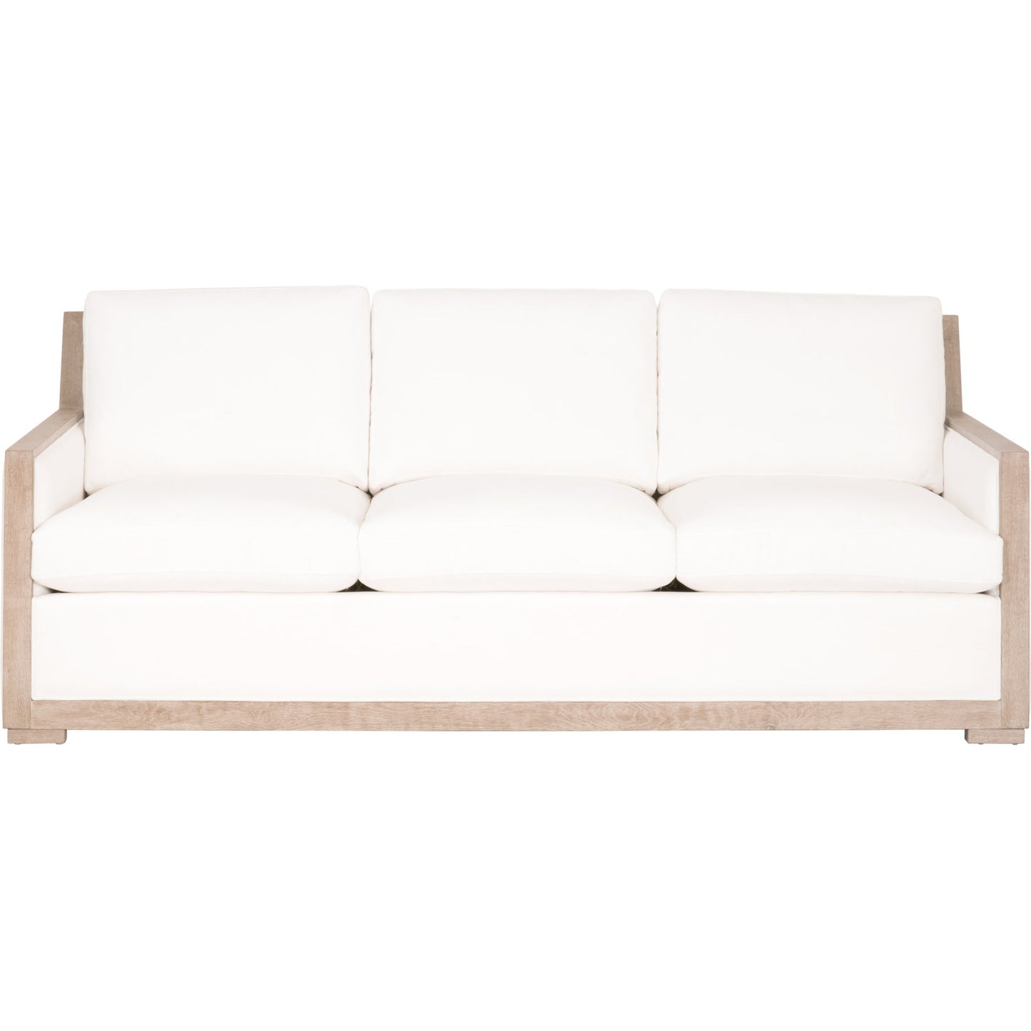 001 SI-1713572 | Additional Silo | Manhattan Sofa by Essentials For Living in livesmart peyton-pearl, natural gray oak. Made from solid oak wood, mdf, plywood, 98% polyester, 2% nylon fabric, foam, feather in a coastal style.