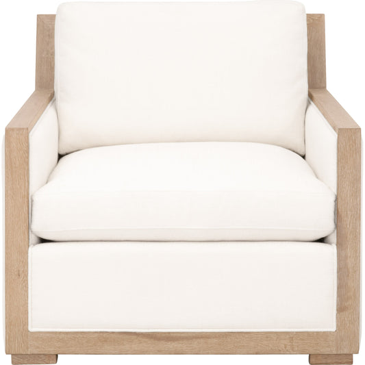 Manhattan Sofa Chair by Essentials For Living in livesmart peyton-pearl, natural gray oak. Made from solid oak wood, mdf, plywood, 98% polyester, 2% nylon fabric, foam, feather in a coastal style.