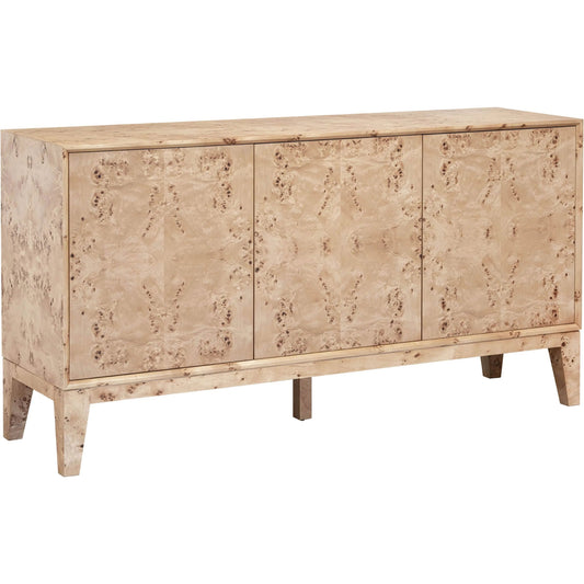 Mappa 3-Door Sideboard by LH Imports in light burl and honey blonde burl. Made from mdf oak veneer, burl mappa veneer in a unique style.