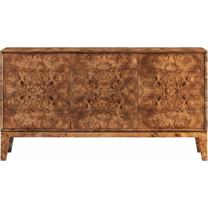 Mappa 3-Door Sideboard by LH Imports. Made from mdf oak veneer, burl mappa veneer in a modern style.