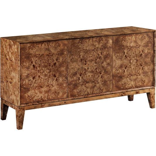 Mappa 3-Door Sideboard by LH Imports. Made from mdf oak veneer, burl mappa veneer in a unique style.