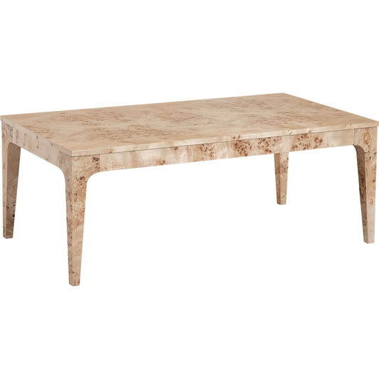 Mappa Coffee Table by LH Imports in light burl and honey blonde burl. Made from mappa burl veneer, mdf in a unique style.