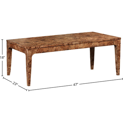 Mappa Coffee Table by LH Imports. Made from mappa burl veneer, mdf in a modern style.