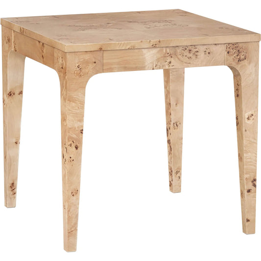 Mappa Side Table by LH Imports in light burl and honey blonde burl. Made from mappa burl veneer, mdf in a unique style.