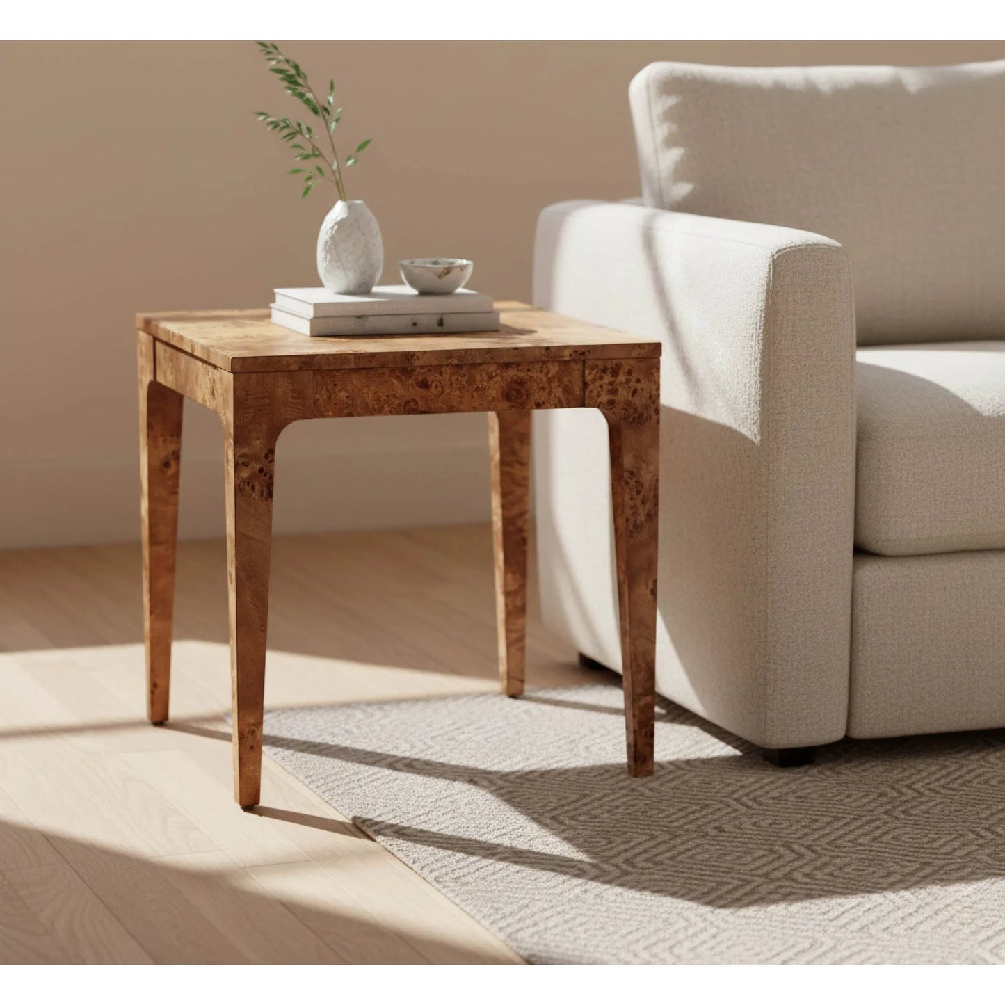 011 SI-2452884 | Lifestyle | Mappa Side Table by LH Imports. Made from mappa burl veneer, mdf in a transitional style.