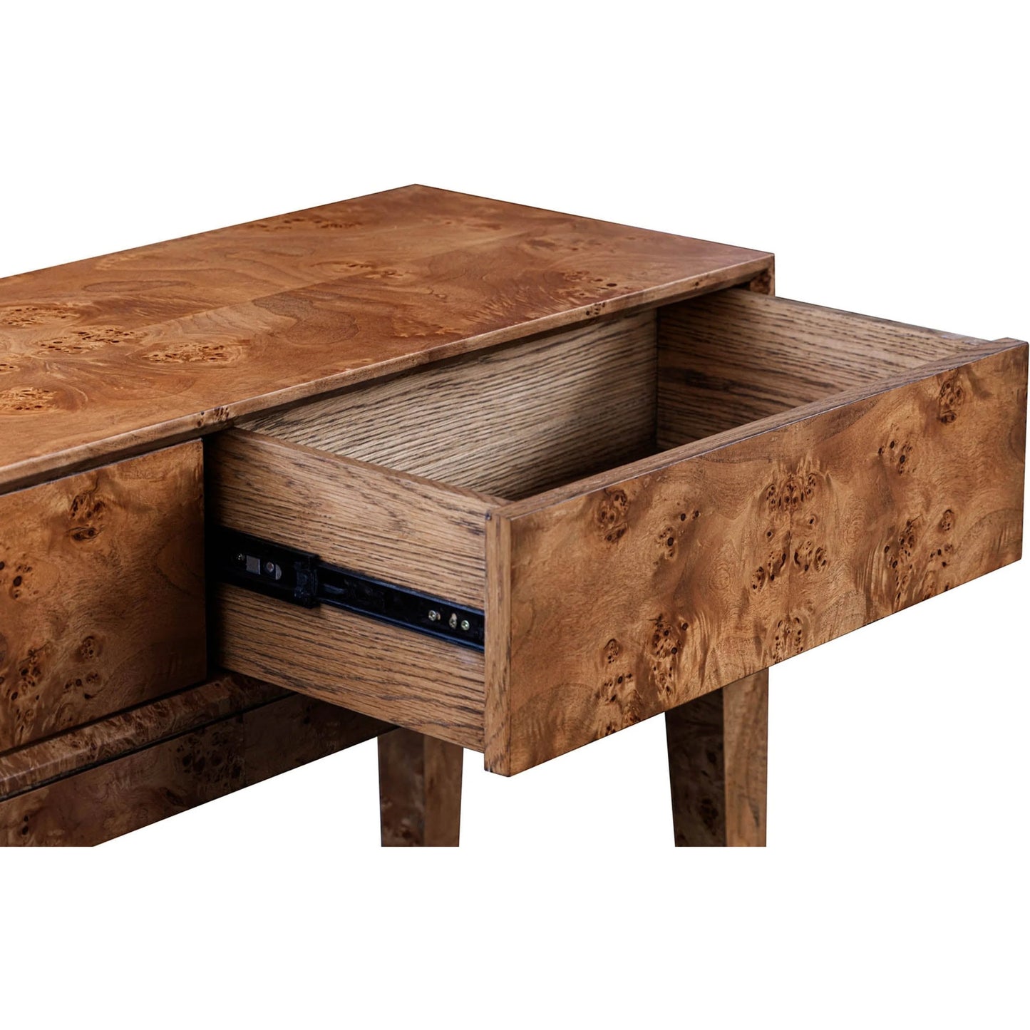 009 SI-2452885 | Closeup | Mappa Console Table by LH Imports. Made from mappa burl veneer, oak veneer, mdf in a modern style.