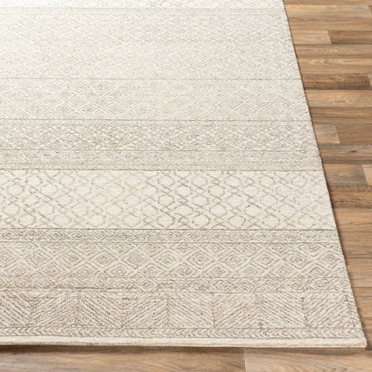 Lustro Rug by Livabliss in ivory, gray, medium gray, dark brown.