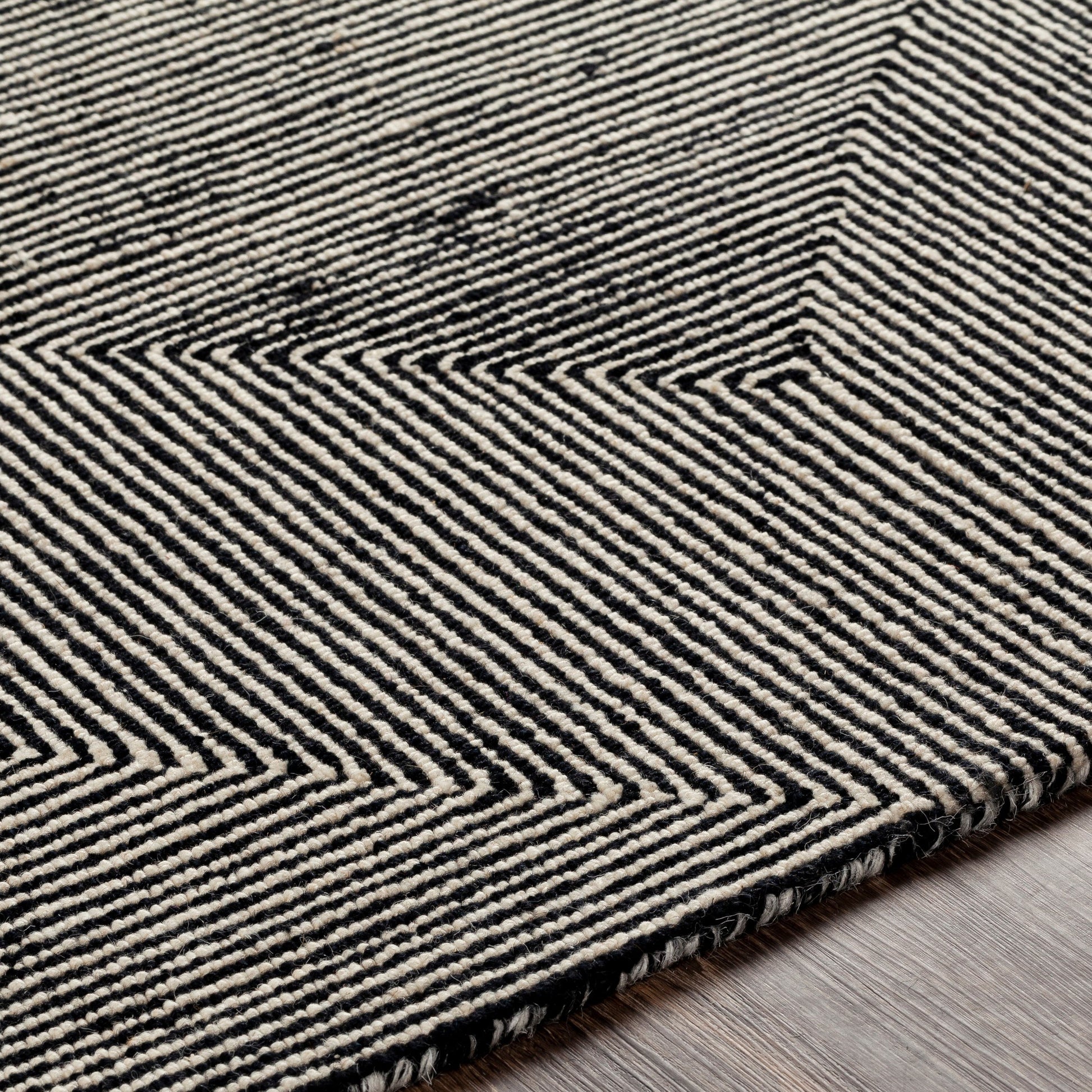 Maroc Rug - 26231 by Livabliss in cream, black. Made from 100% wool in a unique style.