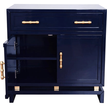 Marcus Cabinet by Worlds Away in blue and blue. Made from hardwood solids, mdf, metal in a modern style.