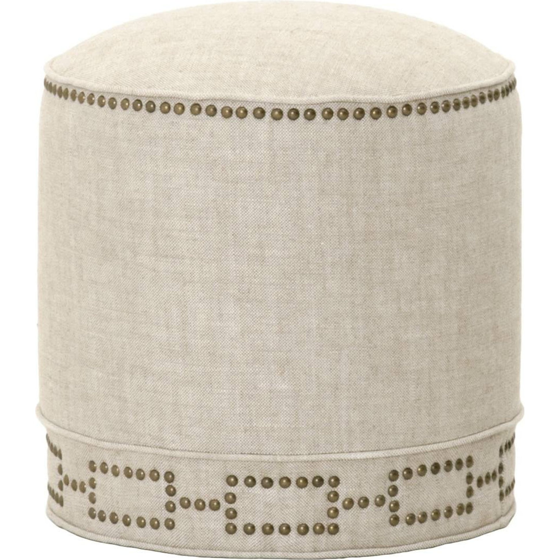 Marlow Ottoman by Essentials For Living in bisque and bisque french linen. Made from 100% french linen in a transitional style.