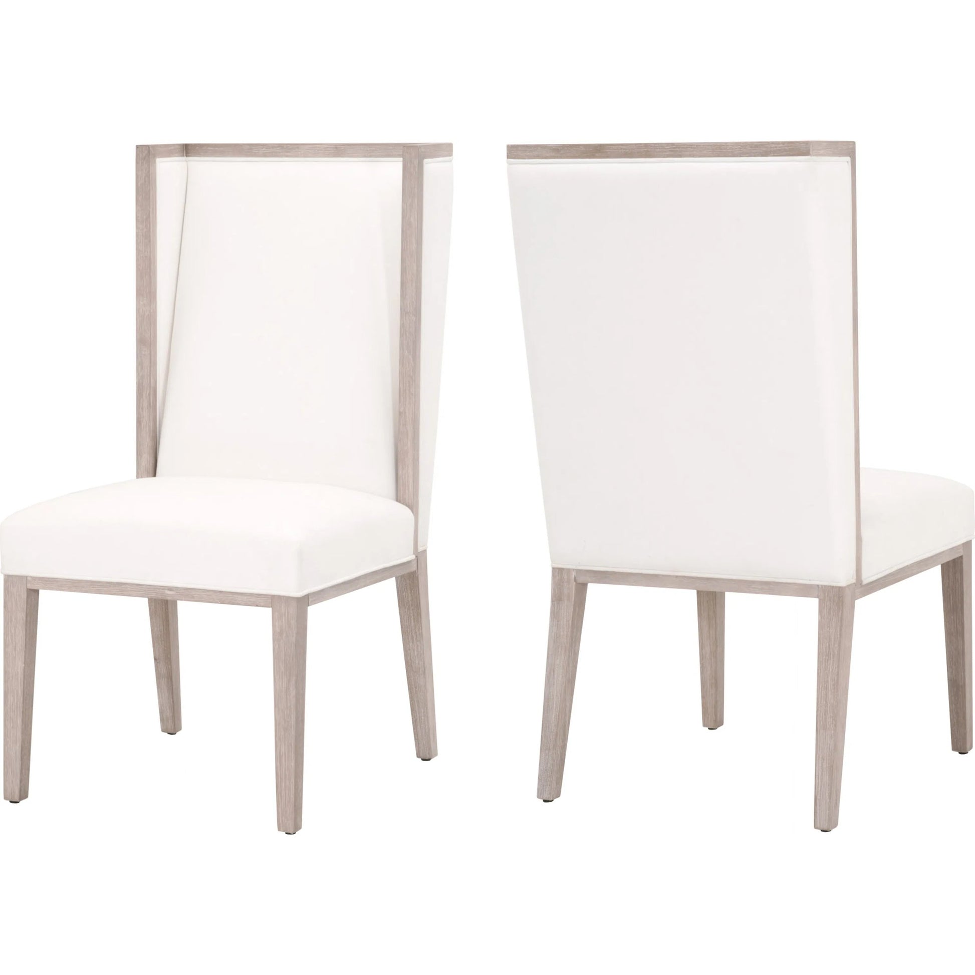 Martin Wing Back Chair (Set of 2) by Essentials For Living in gray. Made from solid rubberwood, solid pine, 98% polyester, 2% nylon in a modern style.