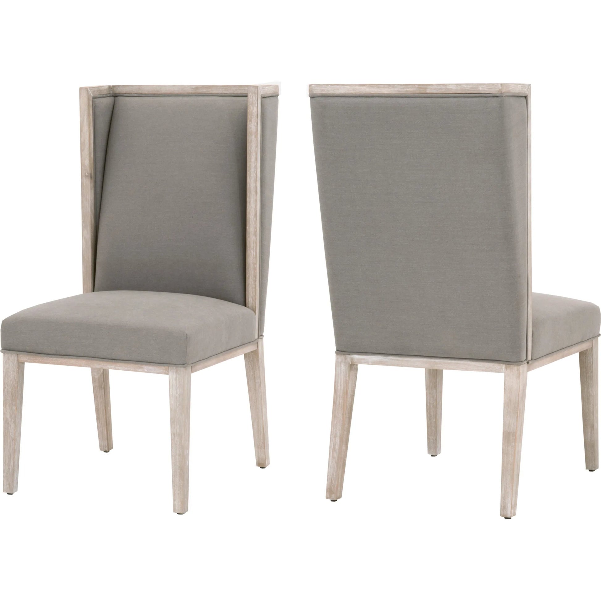 Martin Wing Back Chair (Set of 2) by Essentials For Living in gray. Made from solid rubberwood, solid pine, 98% polyester, 2% nylon in a modern style.