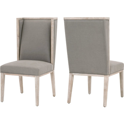 Martin Wing Back Chair (Set of 2) by Essentials For Living in gray. Made from solid rubberwood, solid pine, 98% polyester, 2% nylon in a modern style.