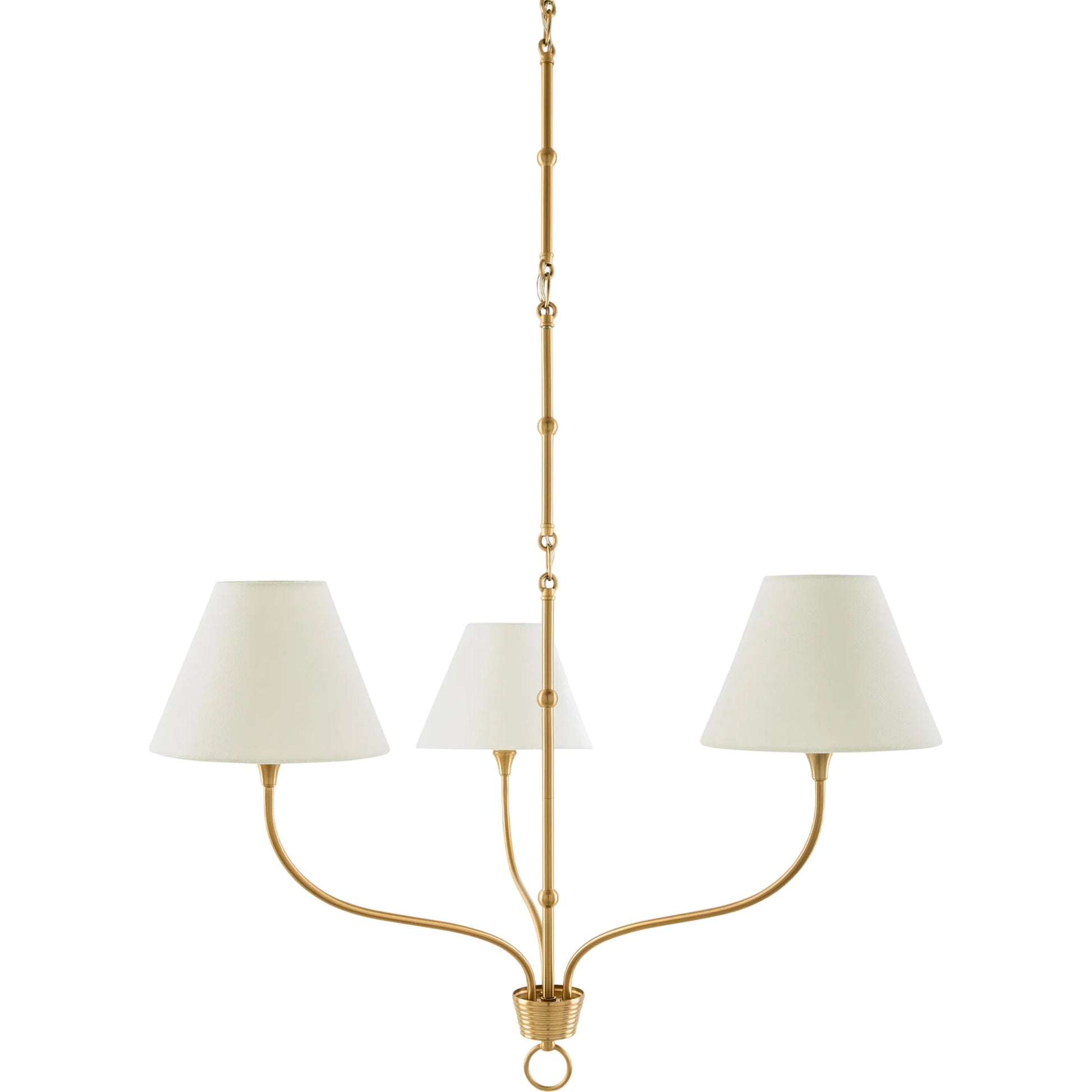 Mathilde Chandelier by Surya in metallic copper, translucent, white and electroplated, plated. Made from iron, linen, polyester in a unique style.