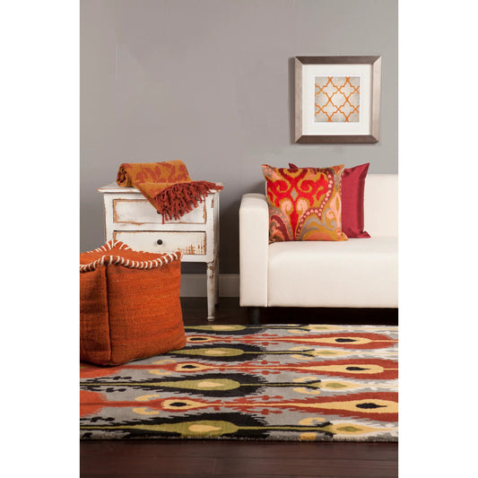 MAT-5405 Rug by Surya in charcoal, mustard, black, beige, rust. Made from 100% wool in a unique style.