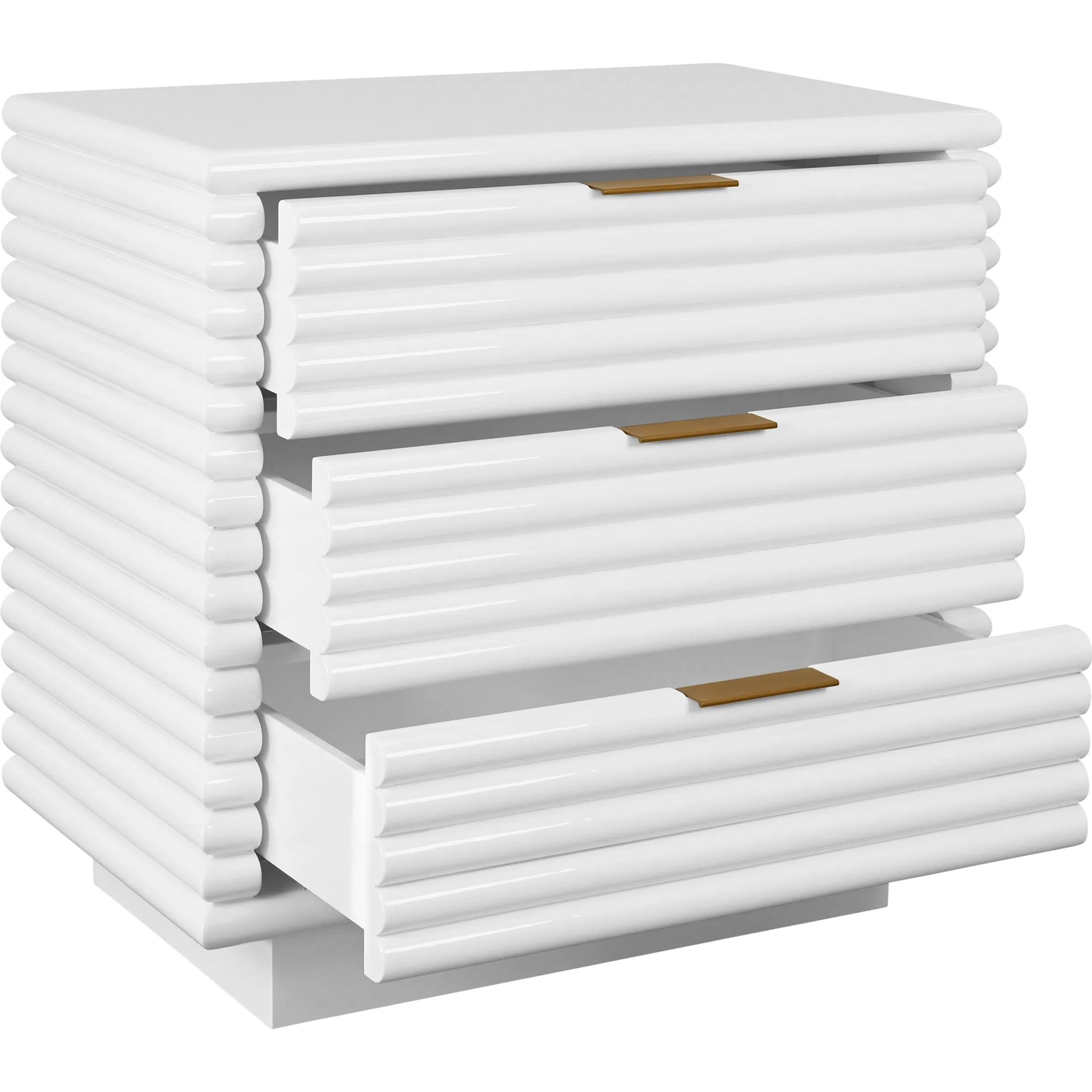 Mateo Three Drawer Side Table by Worlds Away. Made from unique in a unique style.
