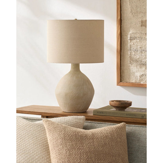 Mably Accent Table Lamp by Livabliss in glazed, plated. Made from ceramic, linen, polyester, iron in a unique style.
