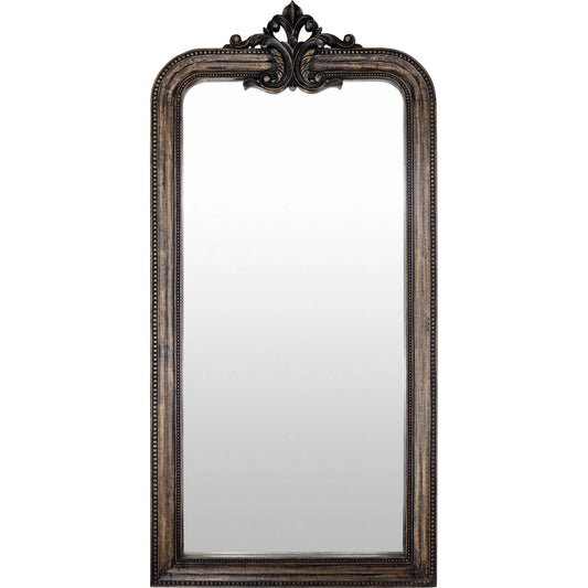 Maysoon Full Length Mirror by Surya in dark brown and antiqued. Made from mango wood in a unique style.
