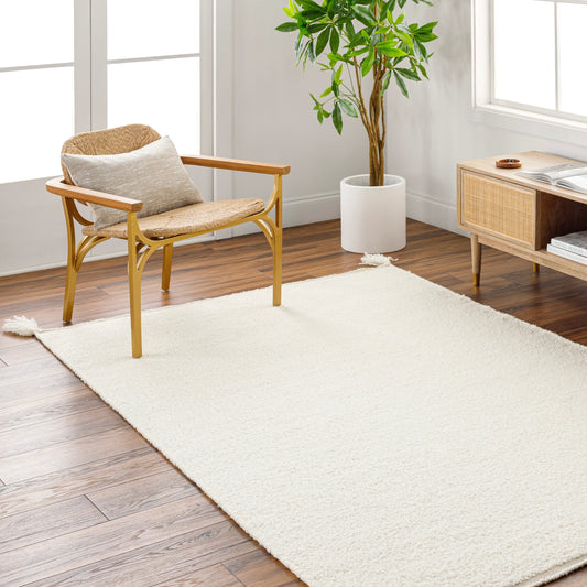 Merino Boucle Rug - 495756 by Surya in off-white, ivory. Made from face: 100% new zealand wool, warp: 100% cotton in a unique style.
