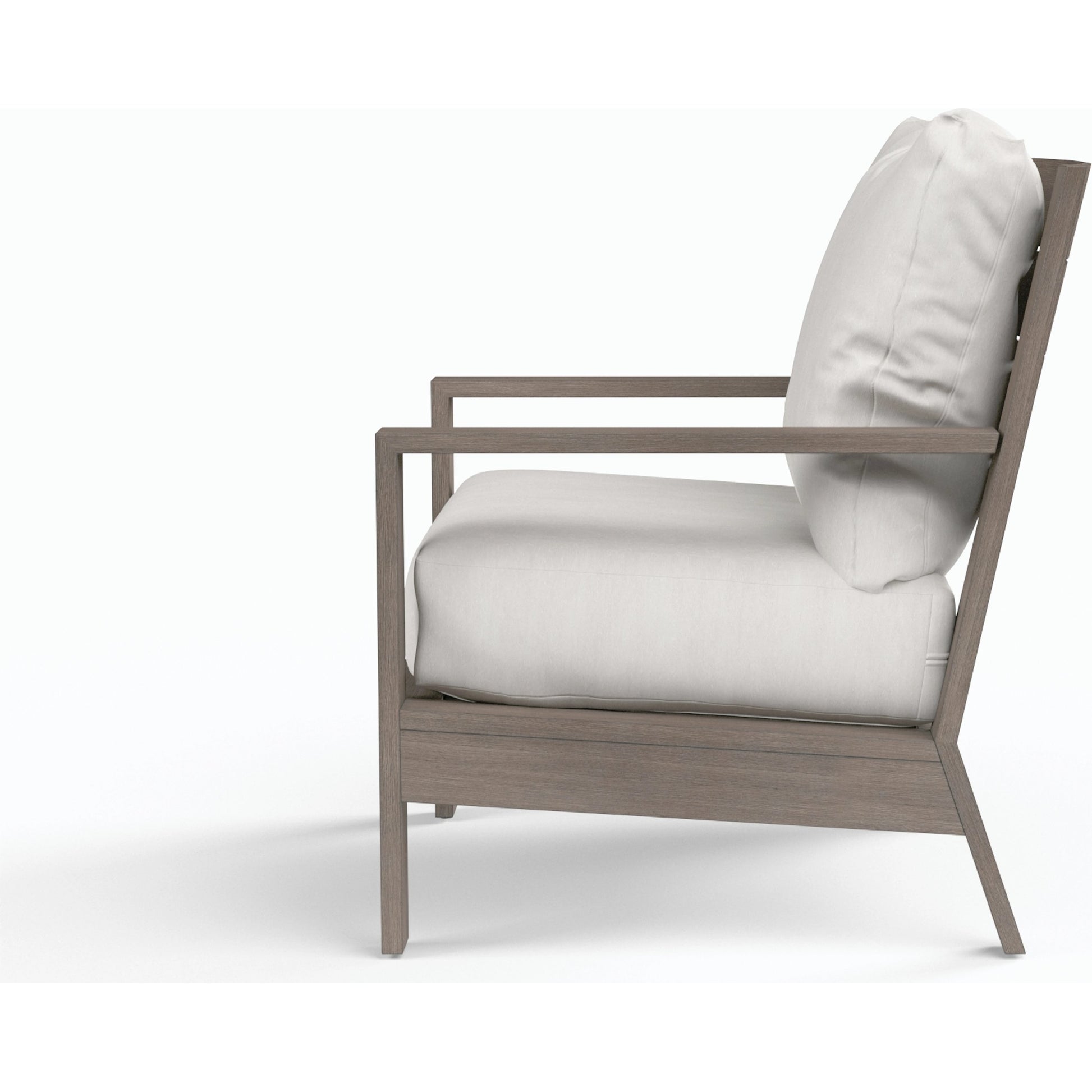 Laguna Outdoor Club Chair by Sunset West in browns. Made from aluminum in a modern style.