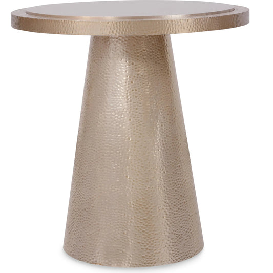 Archives Spot Table by Hooker Furniture in satin brass. Made from birch veneers, aluminum in a modern style.