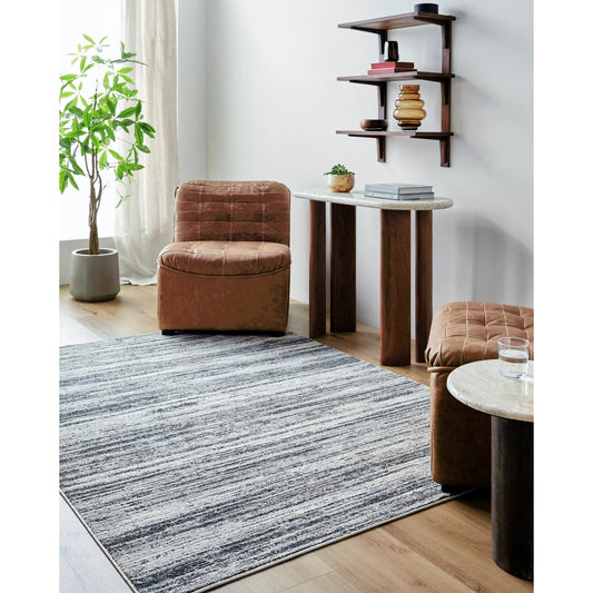 Marbella Rug - 498901 by Livabliss in cream, light gray, light beige, gray, charcoal. Made from recycled pet yarn in a unique style.