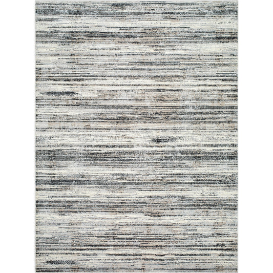 Marbella Rug - 498901 by Livabliss in cream, light gray, light beige, gray, charcoal. Made from recycled pet yarn in a unique style.