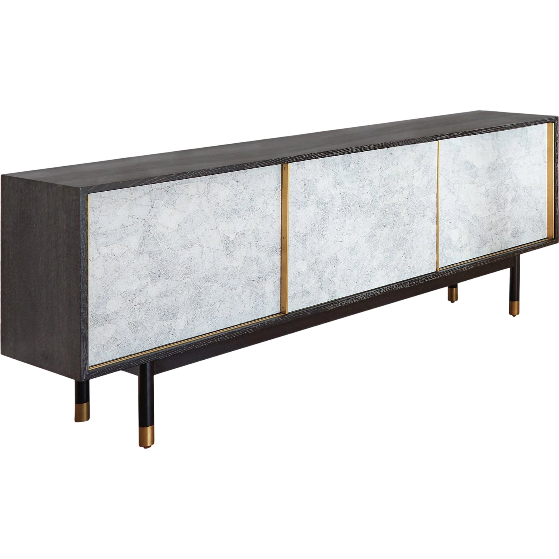 Ostara Media Cabinet by Global Views in acacia, oak. Made from beech, mdf, brass sabots, egg shell in a modern style.