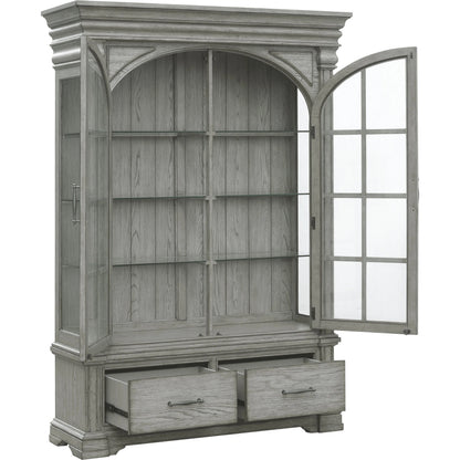 Madison Ridge China by Pulaski Furniture in bluff grey. Made from asian hardwood, oak veneers in a traditional style.