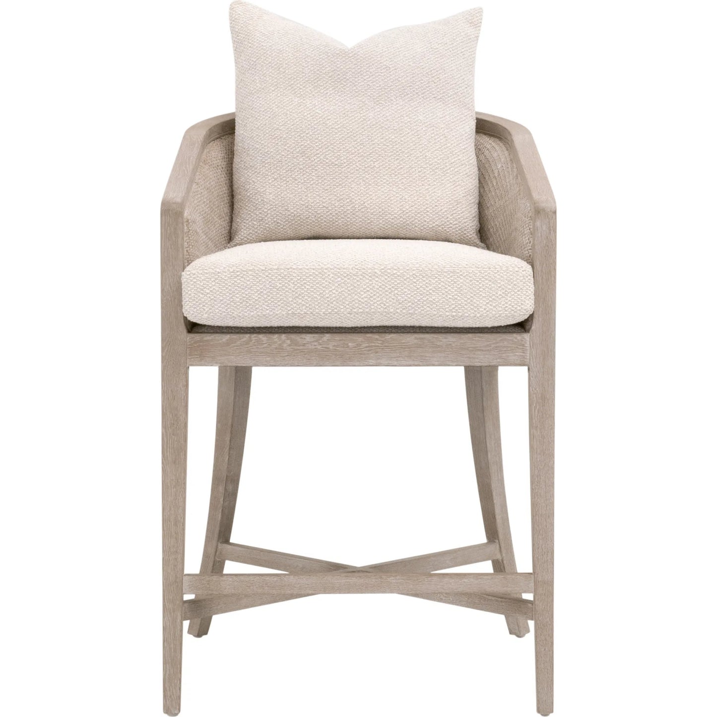 001 SI-2374651 | Primary Silo | McGuire Counter Stool by Essentials For Living in livesmart gellar, linen, natural gray oak, cane. Made from rattan, solid oak wood, plywood in a transitional style.