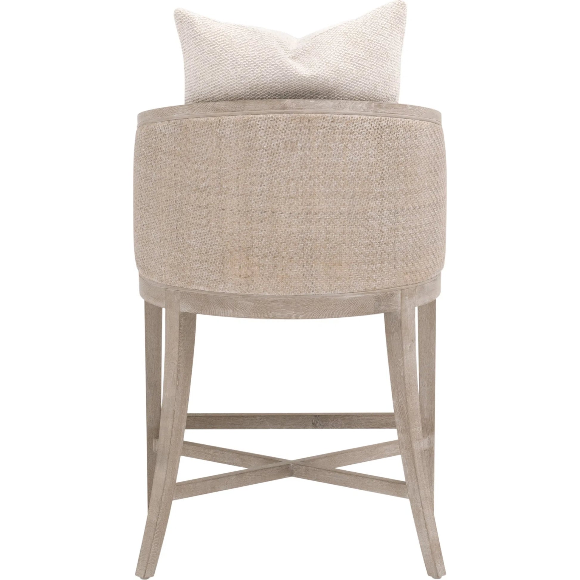 McGuire Counter Stool by Essentials For Living in livesmart gellar, linen, natural gray oak, cane. Made from rattan, solid oak wood, plywood in a transitional style.