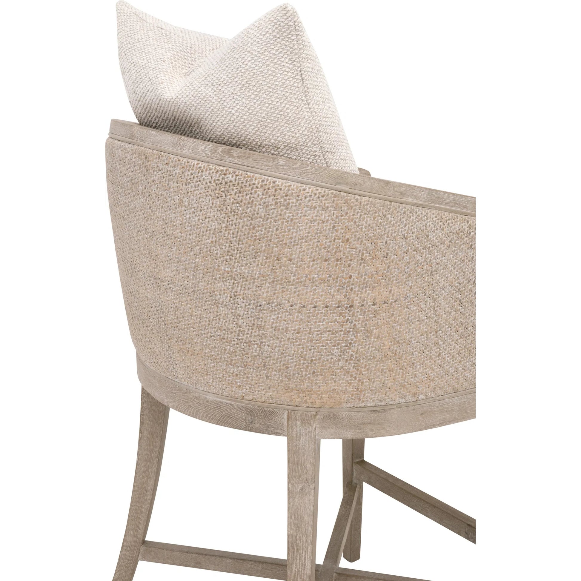 McGuire Counter Stool by Essentials For Living in livesmart gellar, linen, natural gray oak, cane. Made from rattan, solid oak wood, plywood in a transitional style.