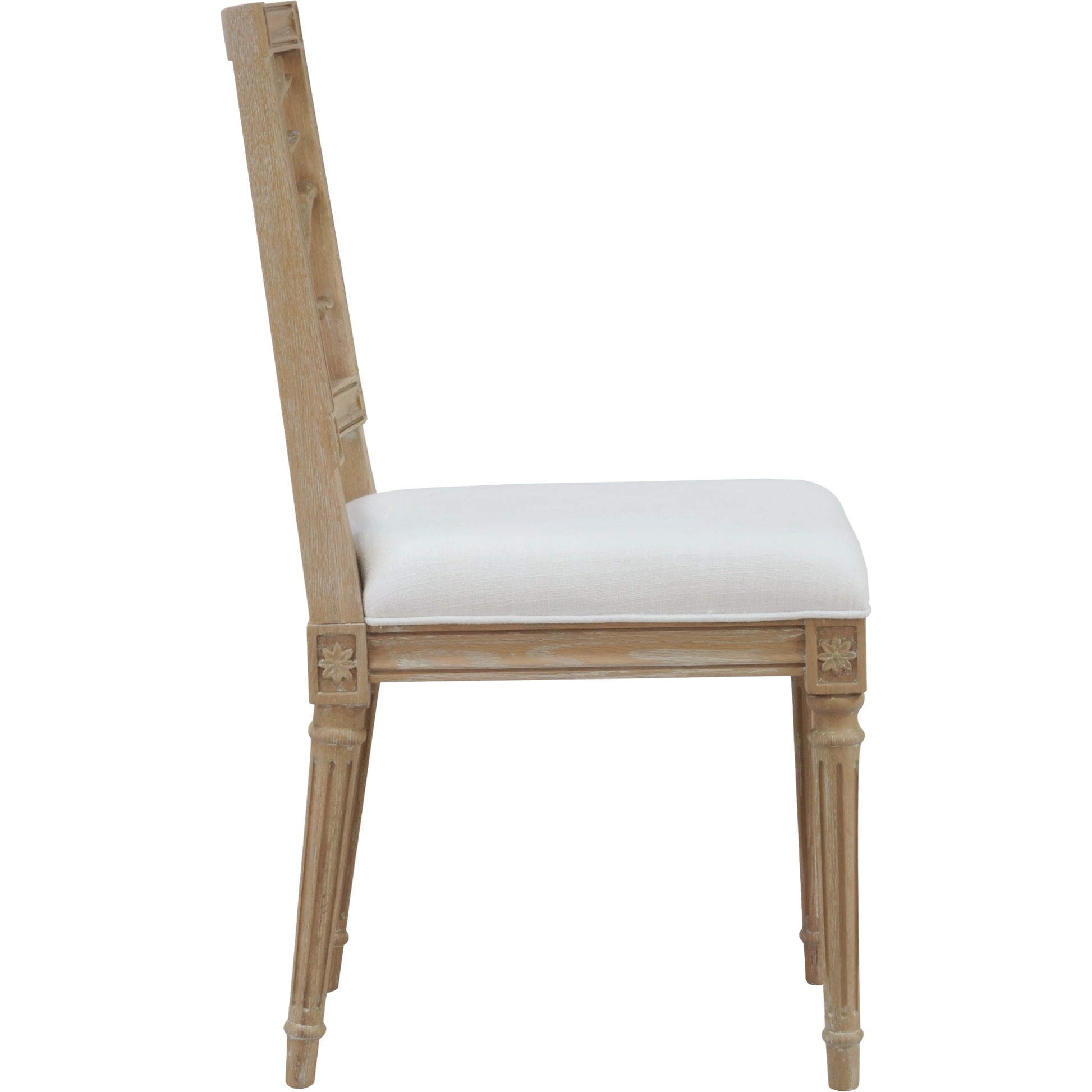 McKay Coral Motif Back Dining Chair by Worlds Away in white and light blue. Made from unique in a coastal style.