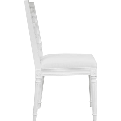 McKay Coral Motif Back Dining Chair by Worlds Away in white and light blue. Made from unique in a coastal style.
