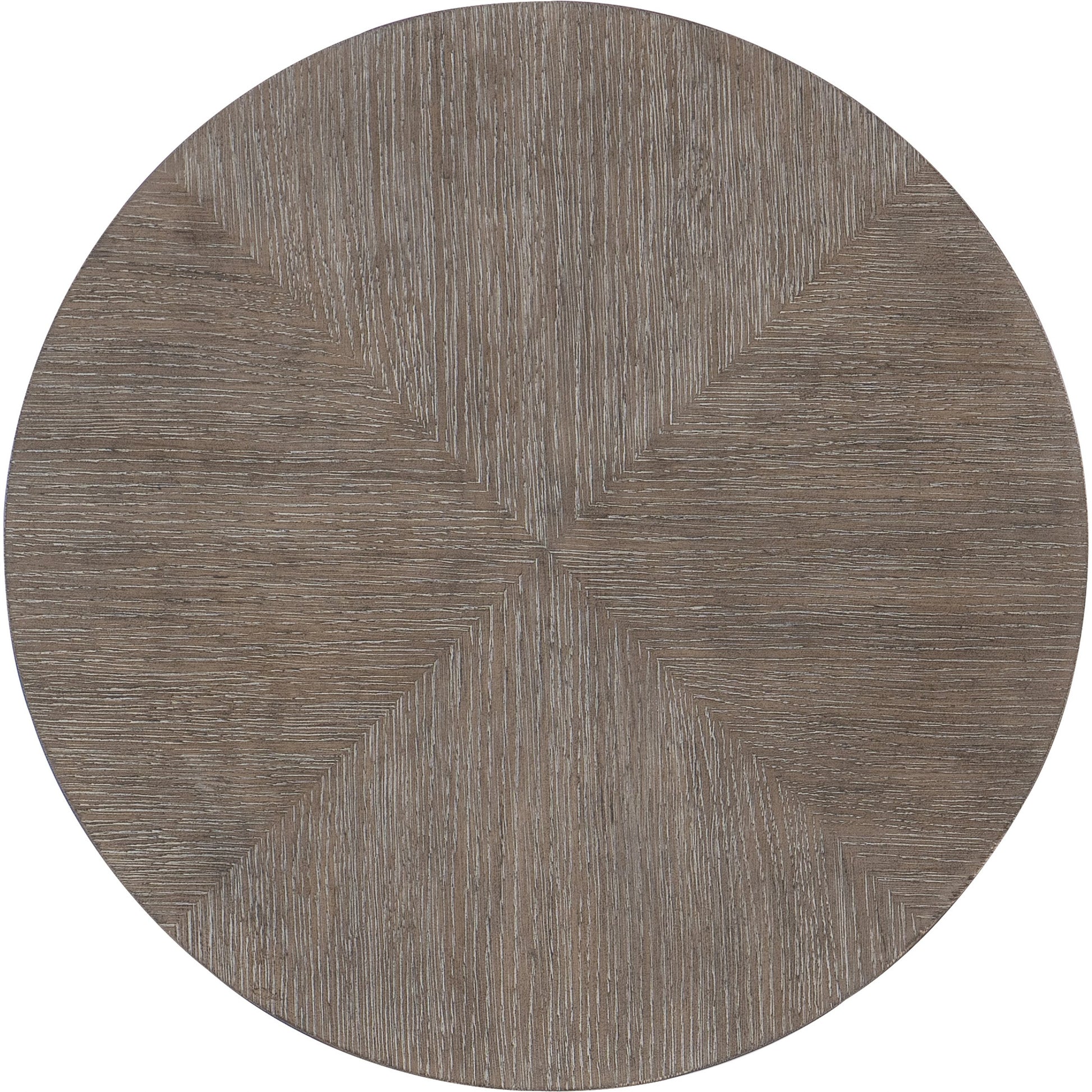 Modern Mood Round End Table by Hooker Furniture. Made from oak veneers, metal in a modern style.